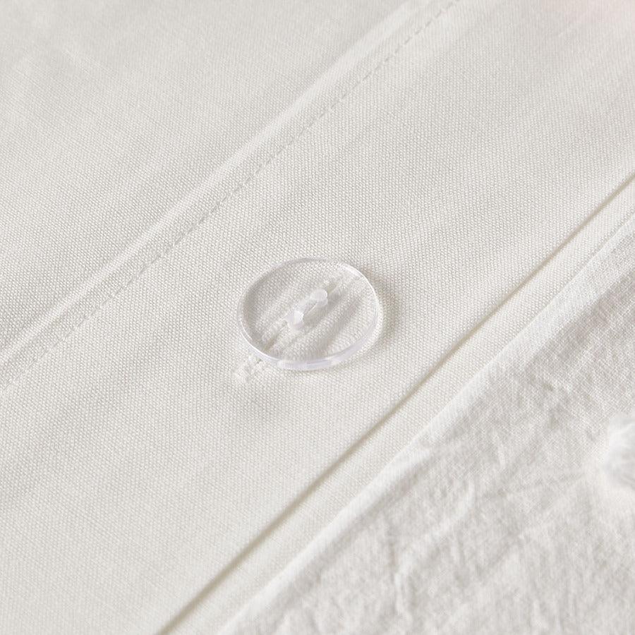 Olliix.com Duvet & Duvet Sets - Brooklyn Shabby Chic Cotton Jacquard Duvet Cover Set King/Cal King Ivory