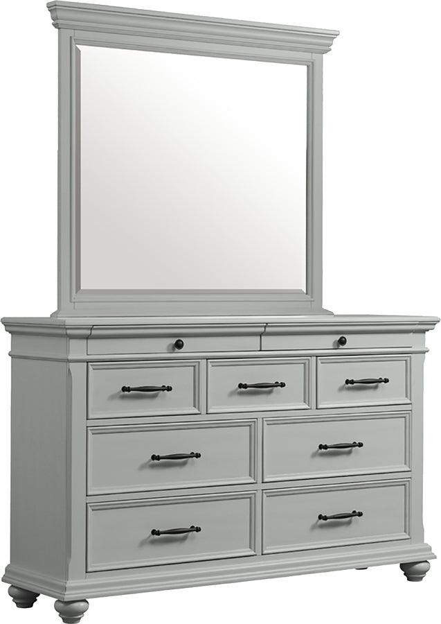 Elements Bedroom Sets - Brooks 9-Drawer Dresser with Mirror in Grey