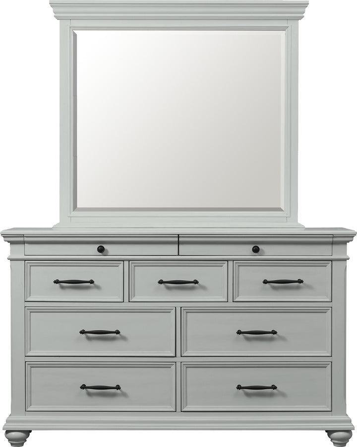 Elements Bedroom Sets - Brooks 9-Drawer Dresser with Mirror in Grey