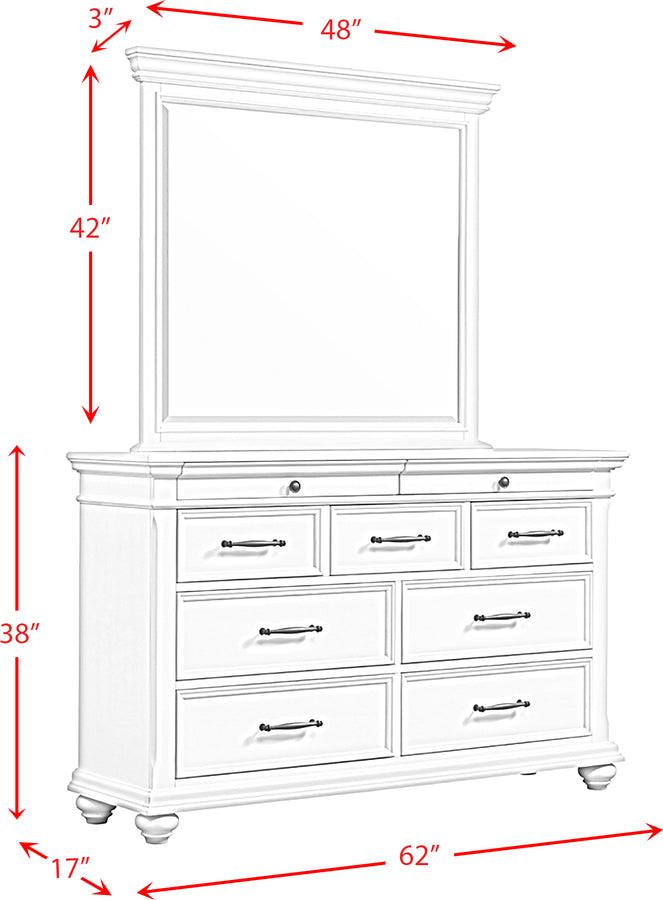 Elements Bedroom Sets - Brooks 9-Drawer Dresser with Mirror in Grey