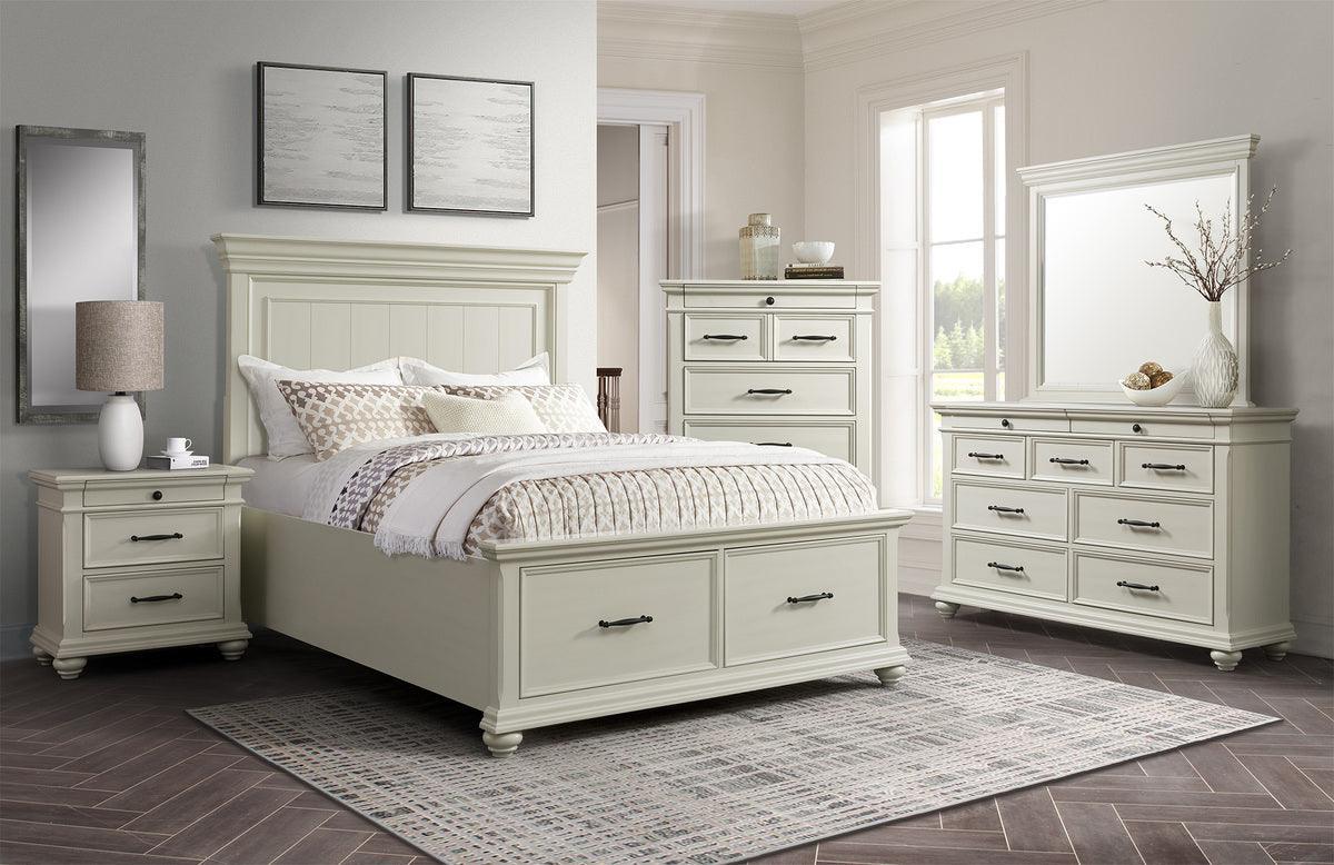 Elements Bedroom Sets - Brooks Queen Platform Storage 5Pc Bedroom Set