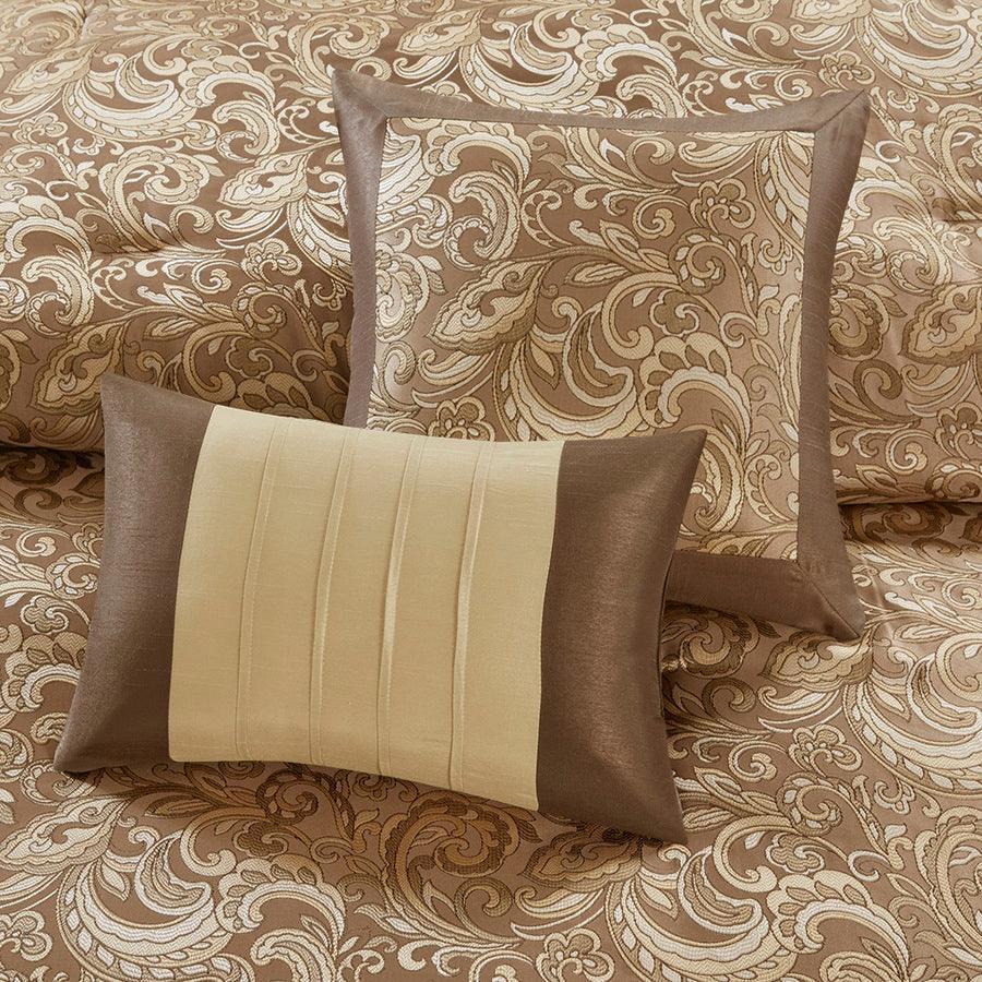 Olliix.com Comforters & Blankets - Brystol Queen 24 Piece Room in a Bag Brown