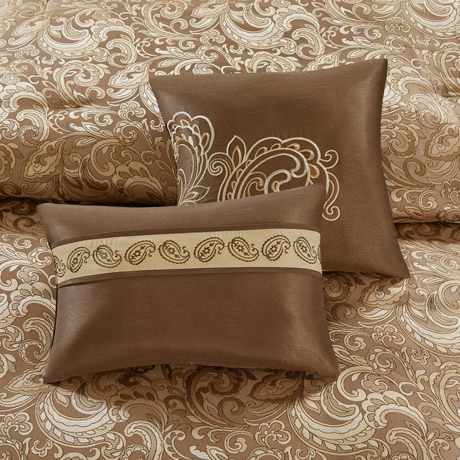 Olliix.com Comforters & Blankets - Brystol Queen 24 Piece Room in a Bag Brown