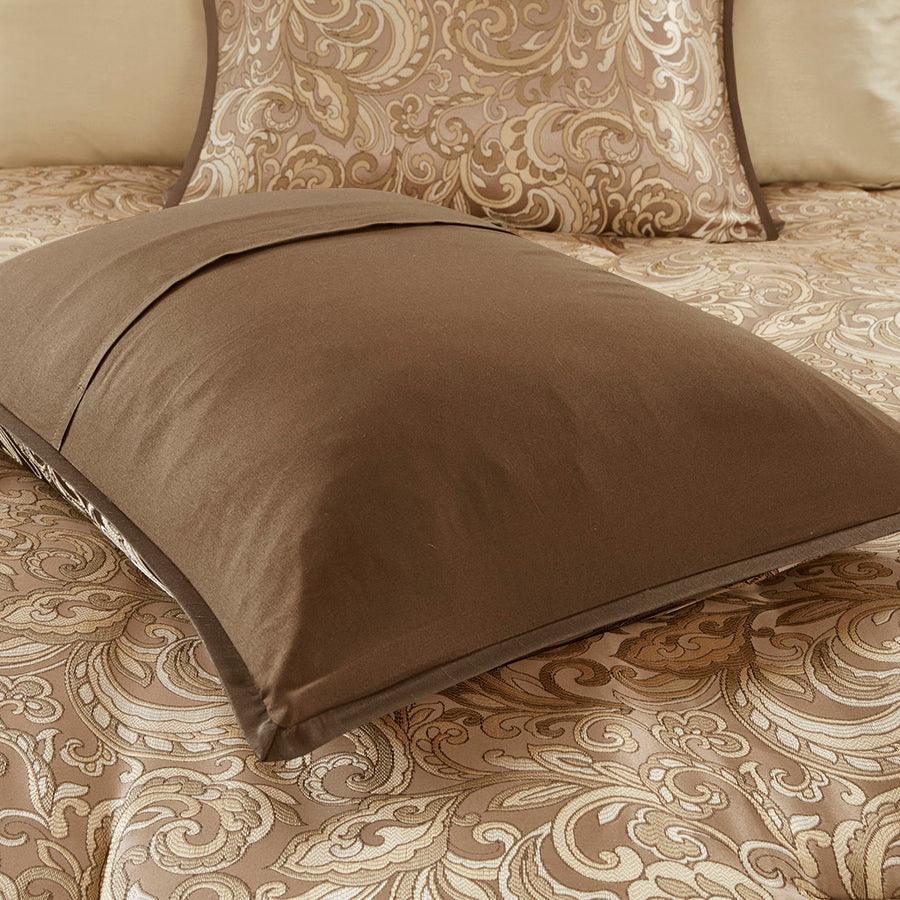 Olliix.com Comforters & Blankets - Brystol Transitional 24 Piece Room in a Bag Brown Cal King