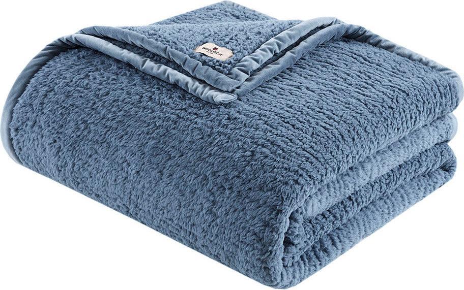 Olliix.com Comforters & Blankets - Burlington Berber Blanket Full/Queen Blue
