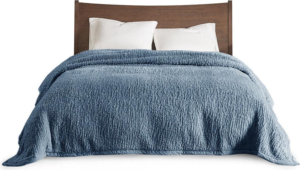 Olliix.com Comforters & Blankets - Burlington Berber Blanket Full/Queen Blue