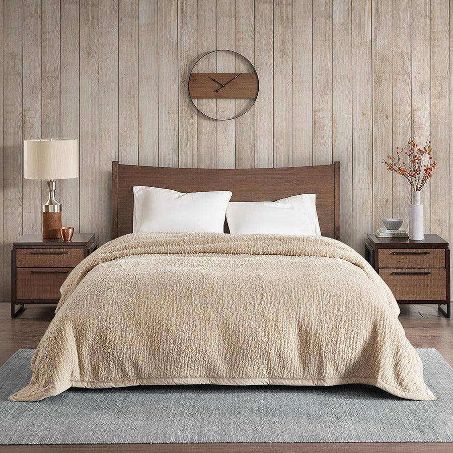 Olliix.com Comforters & Blankets - Burlington Berber Blanket Full/Queen Tan