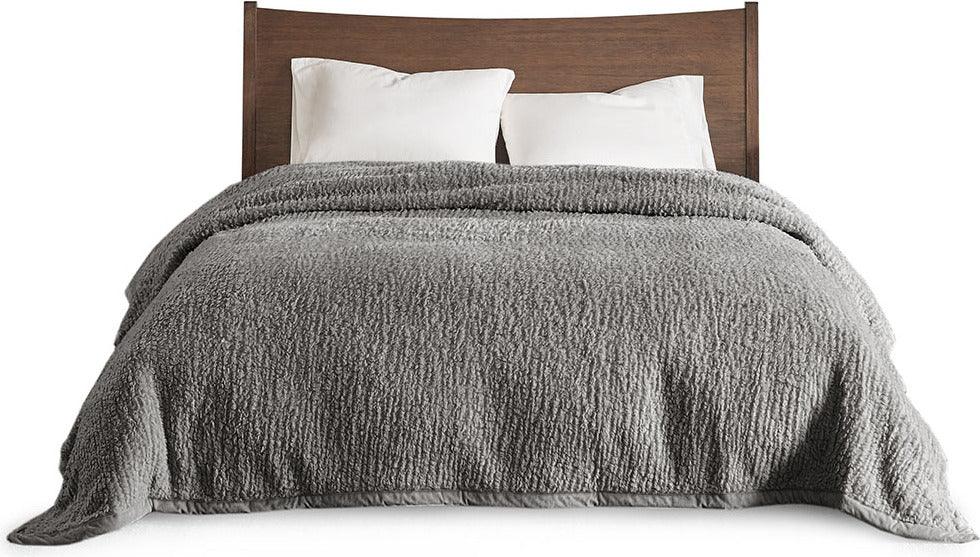 Olliix.com Comforters & Blankets - Burlington Berber Blanket King Gray