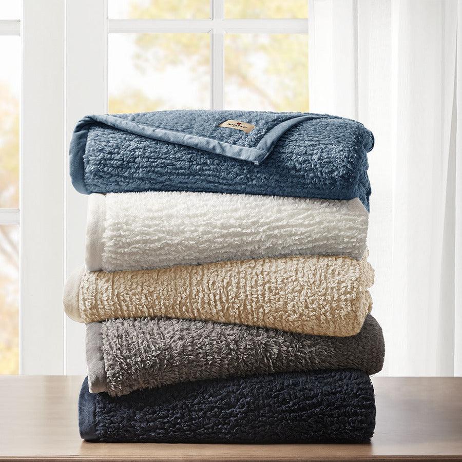 Olliix.com Comforters & Blankets - Burlington Berber Blanket Twin Gray