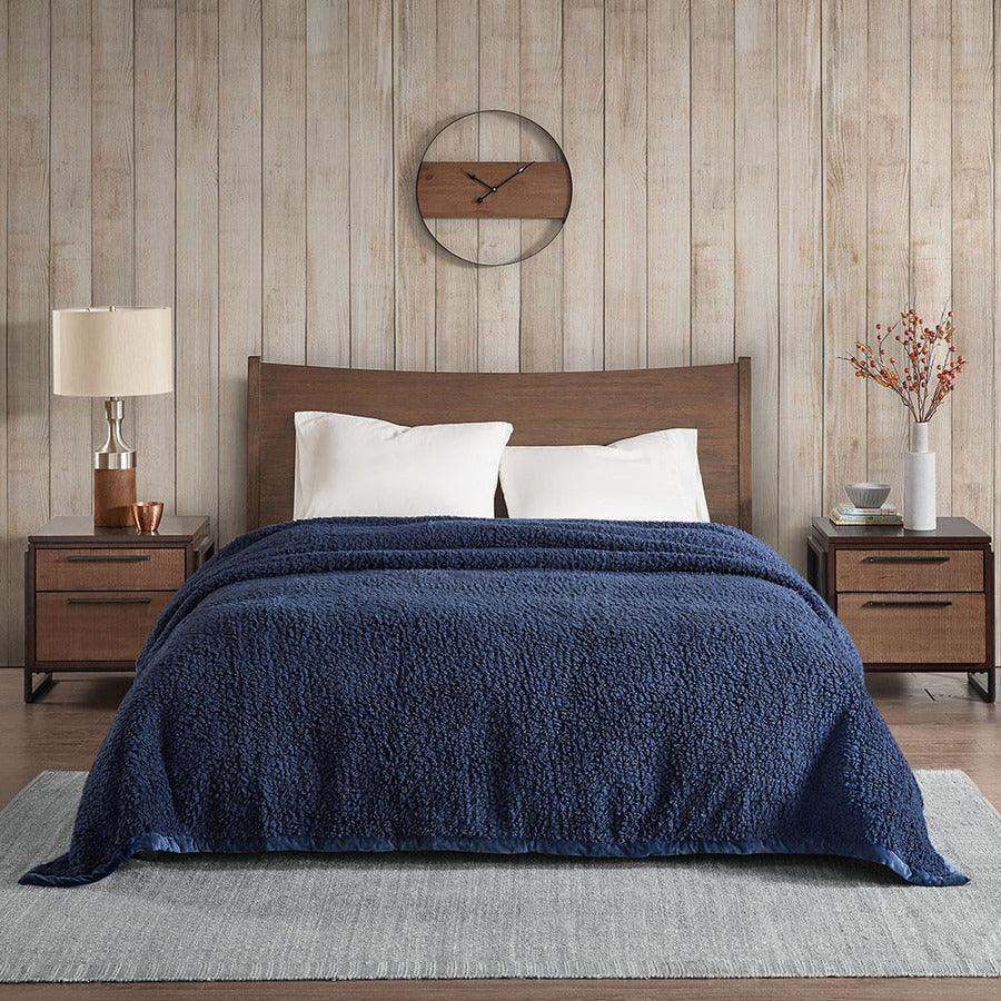 Olliix.com Comforters & Blankets - Burlington Berber Blanket Twin Navy