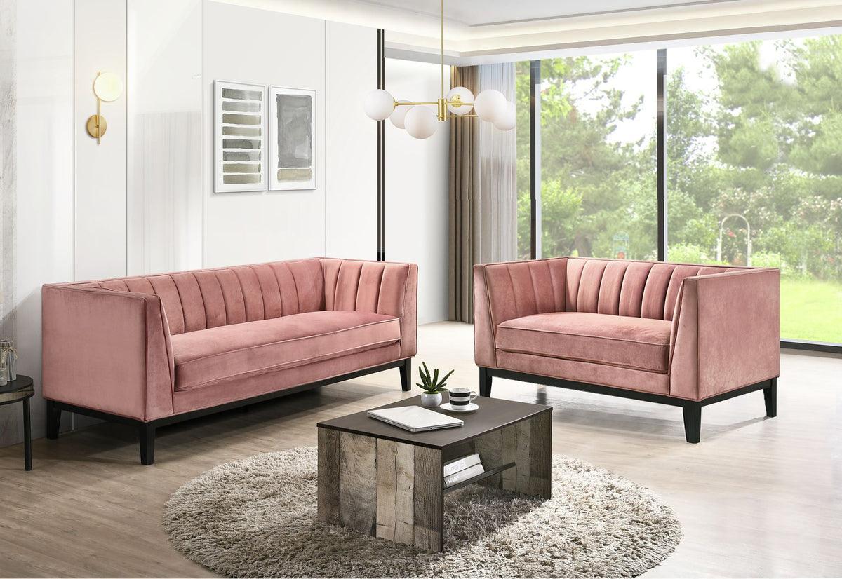 Elements Living Room Sets - Calabasas 2PC Living Room Set in Rose