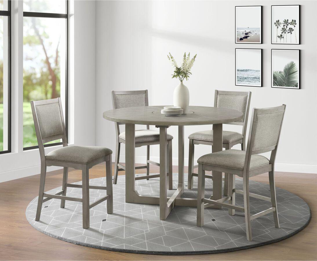 Elements Dining Tables - Calderon Round Counter Dining Table in Gray