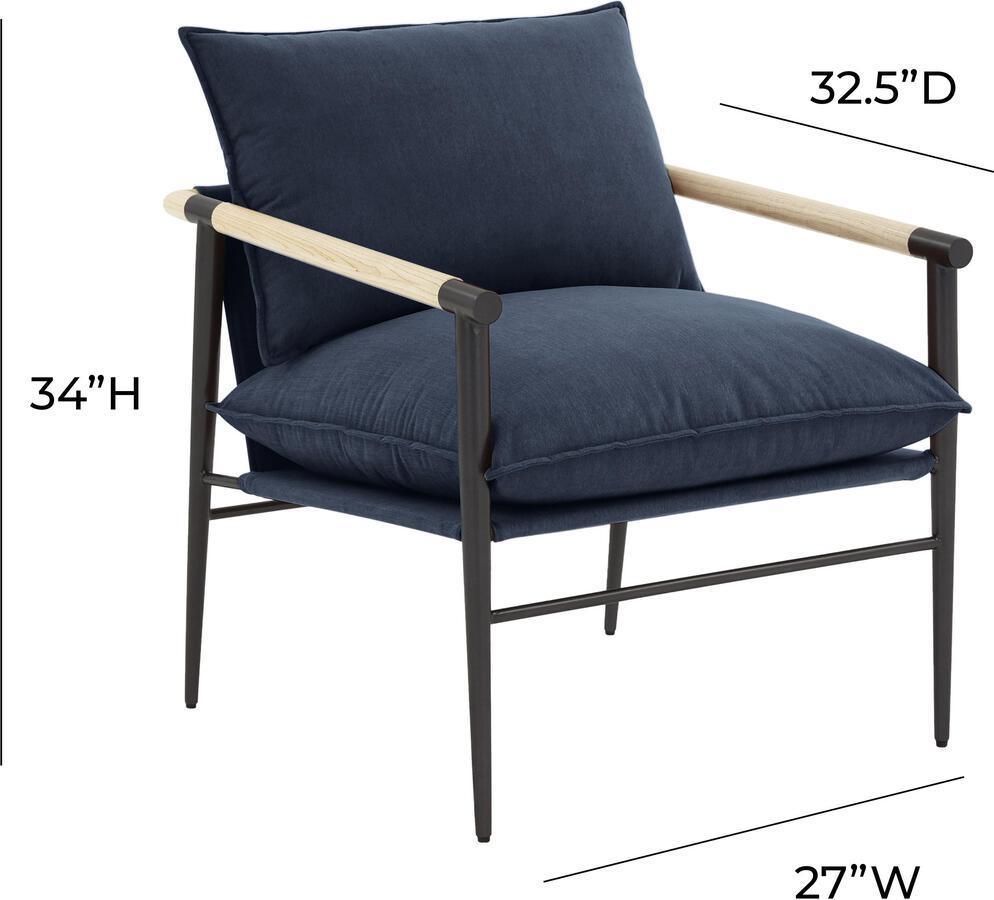 Tov Furniture Accent Chairs - Cali Navy Accent Chair Navy
