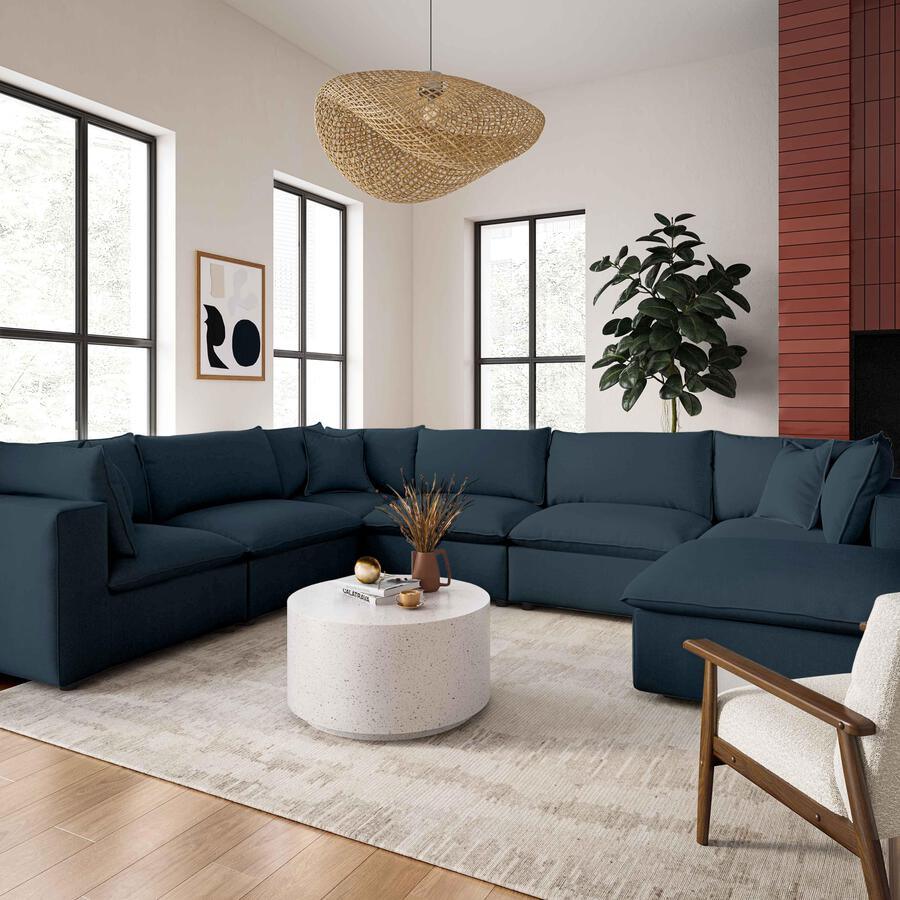 Tov Furniture Ottomans & Stools - Cali Navy Ottoman Navy