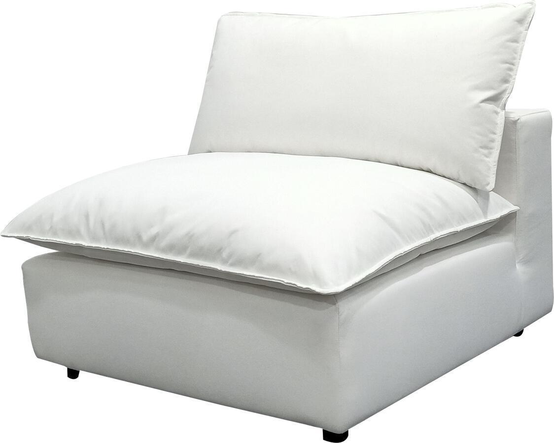Tov Furniture Accent Chairs - Cali Pearl Armless Chair Pearl