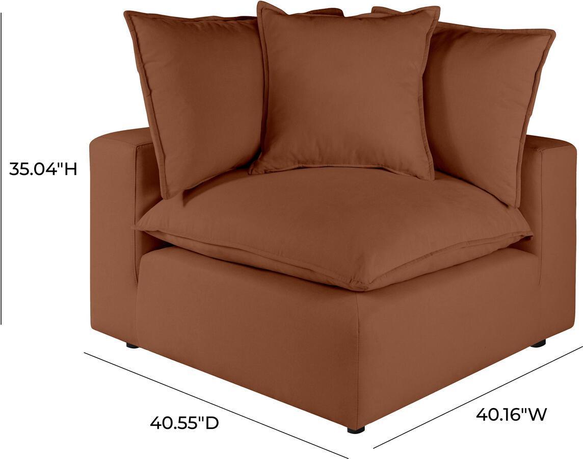Tov Furniture Accent Chairs - Cali Rust Corner Chair
