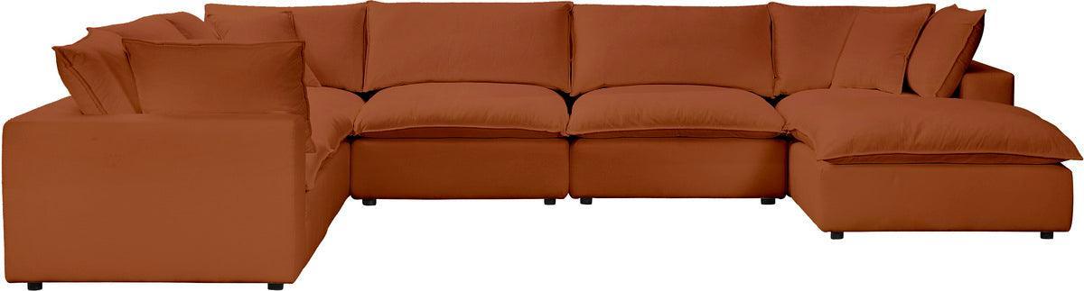 Tov Furniture Sectional Sofas - Cali Rust Modular Large Chaise Sectional