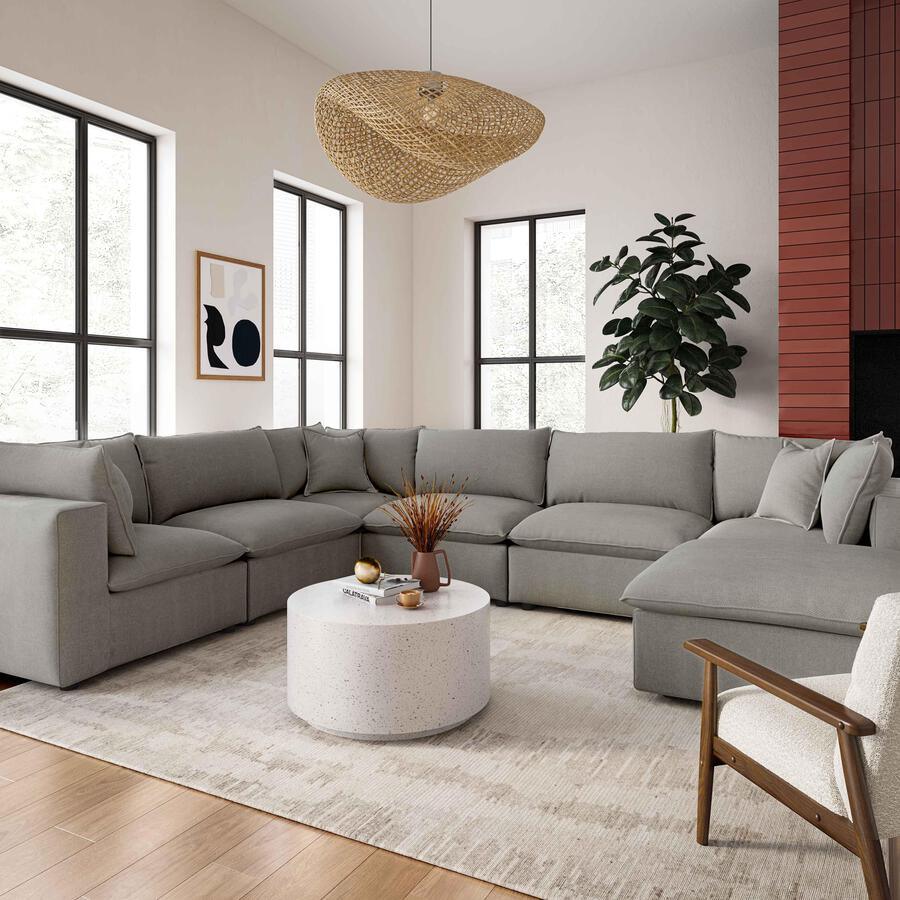 Tov Furniture Sectional Sofas - Cali Slate Modular Large Chaise Sectional