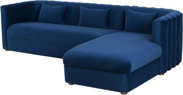 Tov Furniture Sectional Sofas - Callie Navy Velvet Sectional - RAF