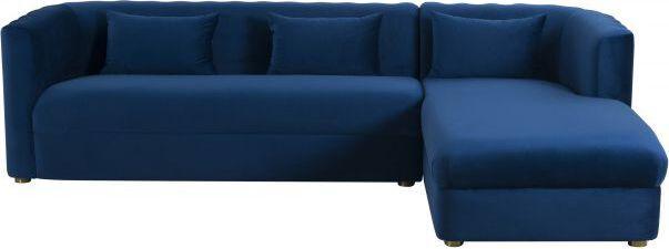 Tov Furniture Sectional Sofas - Callie Navy Velvet Sectional - RAF