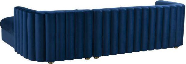 Tov Furniture Sectional Sofas - Callie Navy Velvet Sectional - RAF