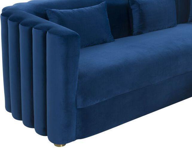 Tov Furniture Sectional Sofas - Callie Navy Velvet Sectional - RAF