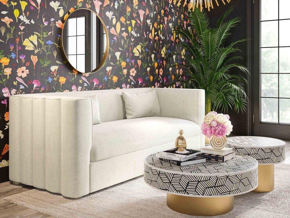 Tov Furniture Sofas & Couches - Callie Velvet Sofa Cream