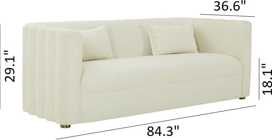 Tov Furniture Sofas & Couches - Callie Velvet Sofa Cream