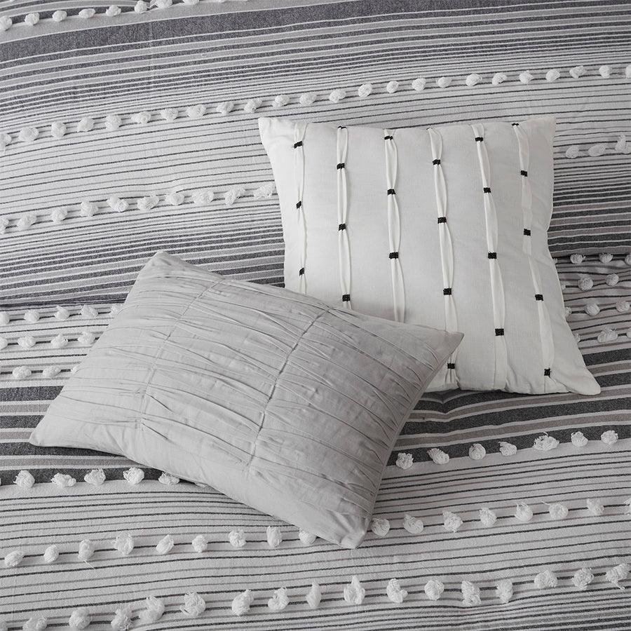 Olliix.com Comforters & Blankets - Calum 20 " D Cotton Jacquard Comforter Set Gray Full/Queen