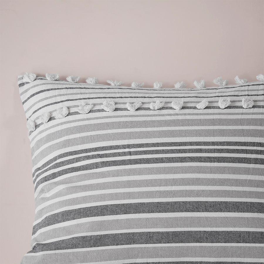 Olliix.com Comforters & Blankets - Calum 20 " D Cotton Jacquard Comforter Set Gray Full/Queen