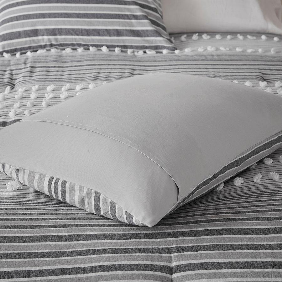 Olliix.com Comforters & Blankets - Calum 20 " D Cotton Jacquard Comforter Set Gray Full/Queen
