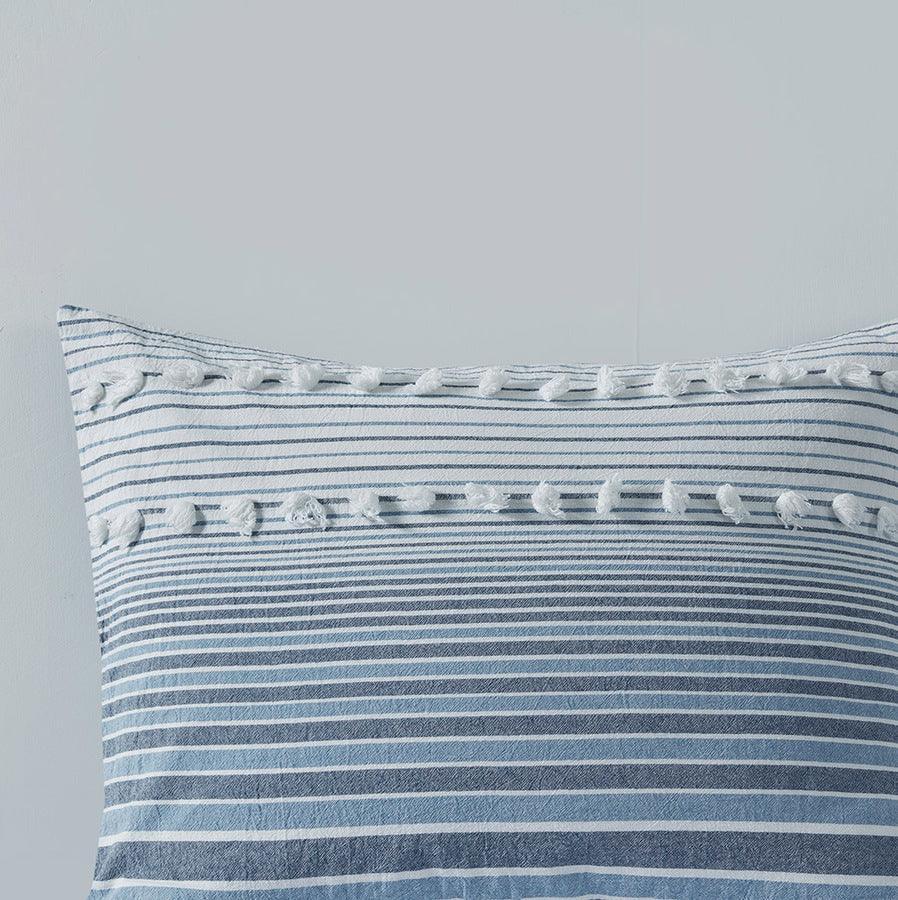 Olliix.com Comforters & Blankets - Calum Casual Cotton Jacquard Comforter Set Navy King/Cal King