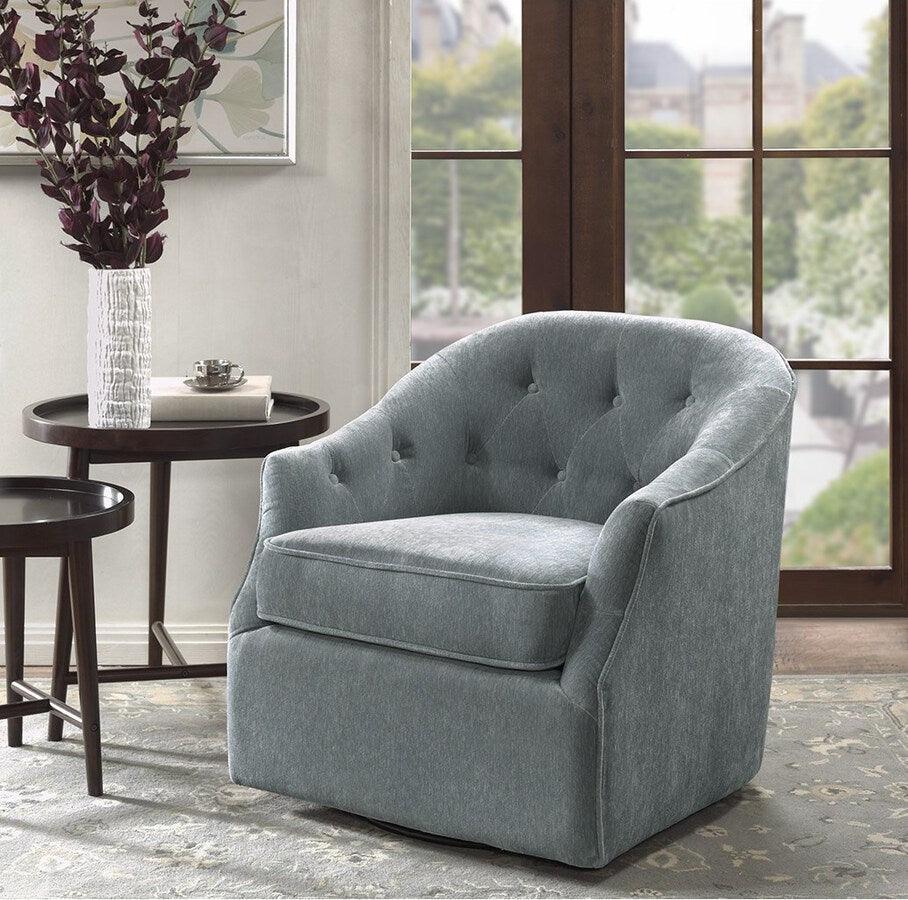 Olliix.com Accent Chairs - Calvin Swivel Chair Light Blue