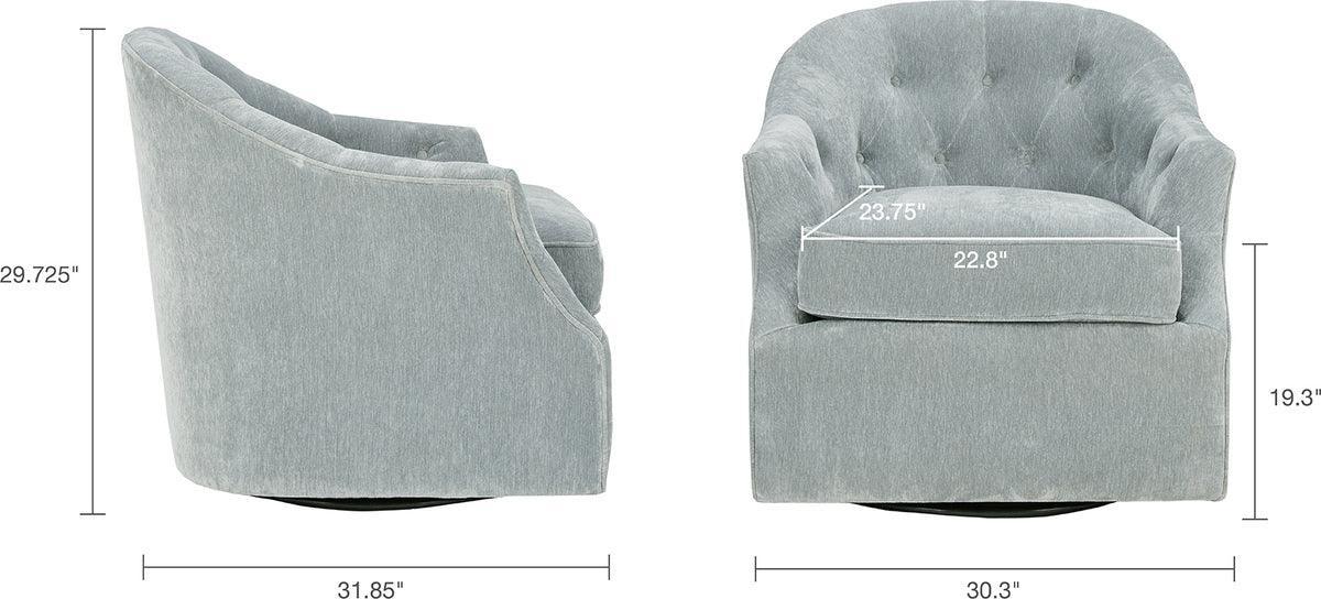 Olliix.com Accent Chairs - Calvin Swivel Chair Light Blue