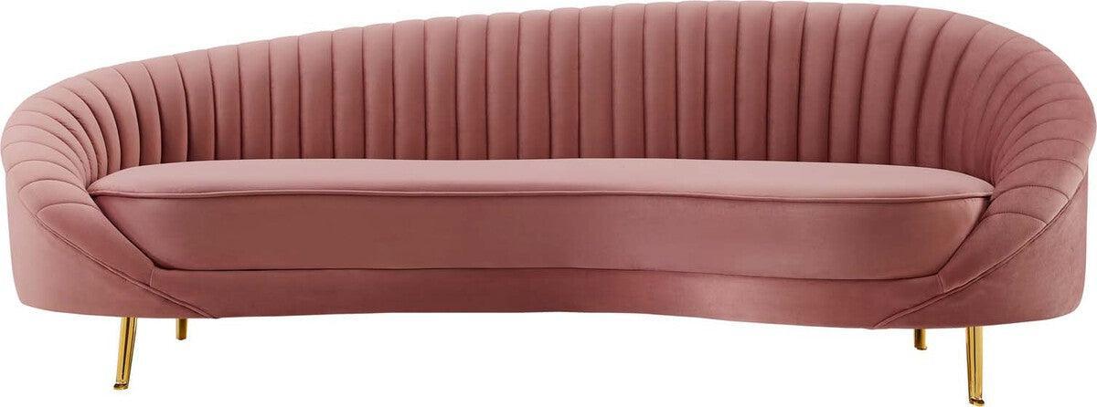 Modway Sofas & Couches - Camber Channel Tufted Performance Velvet Sofa Dusty Rose
