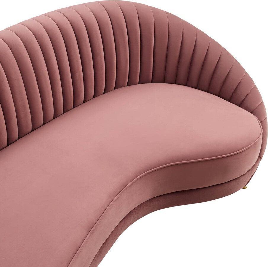 Modway Sofas & Couches - Camber Channel Tufted Performance Velvet Sofa Dusty Rose