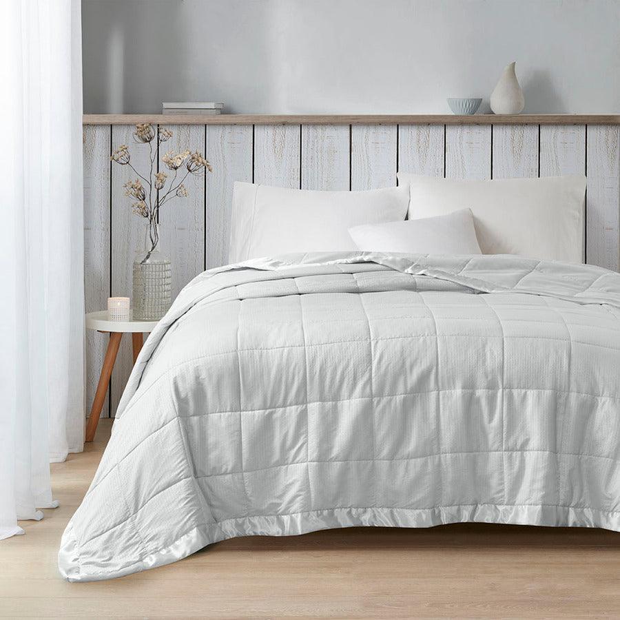 Olliix.com Comforters & Blankets - Cambria Casual Premium Oversize Down Alt Blanket with 3M Scotchgard Twin Gray