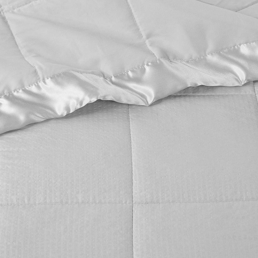 Olliix.com Comforters & Blankets - Cambria Casual Premium Oversize Down Alt Blanket with 3M Scotchgard Twin Gray