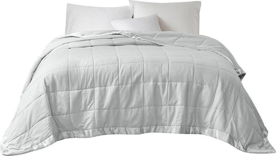 Olliix.com Comforters & Blankets - Cambria Casual Premium Oversize Down Alt Blanket with 3M Scotchgard Twin Gray