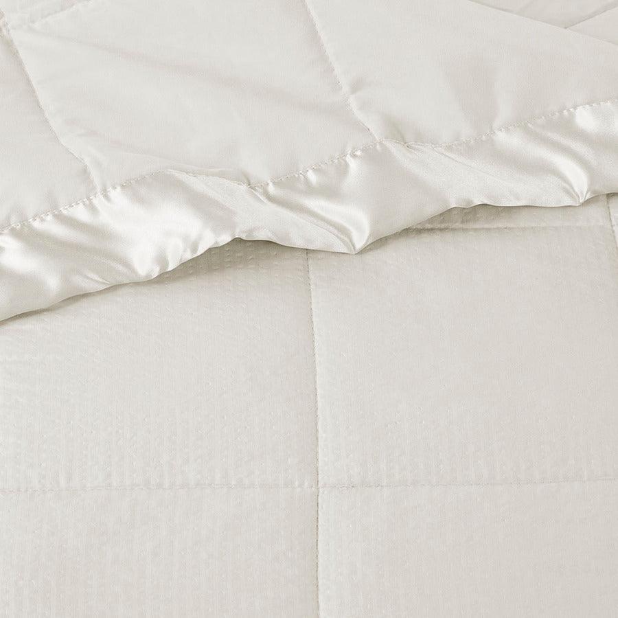 Olliix.com Comforters & Blankets - Cambria Casual Premium Oversize Down Alt Blanket with 3M Scotchgard Twin Ivory
