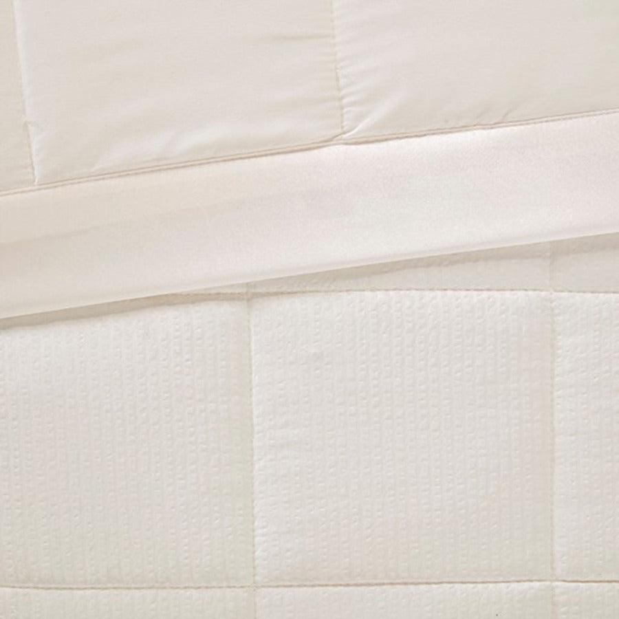 Olliix.com Comforters & Blankets - Cambria Casual Premium Oversize Down Alt Blanket with 3M Scotchgard Twin Ivory