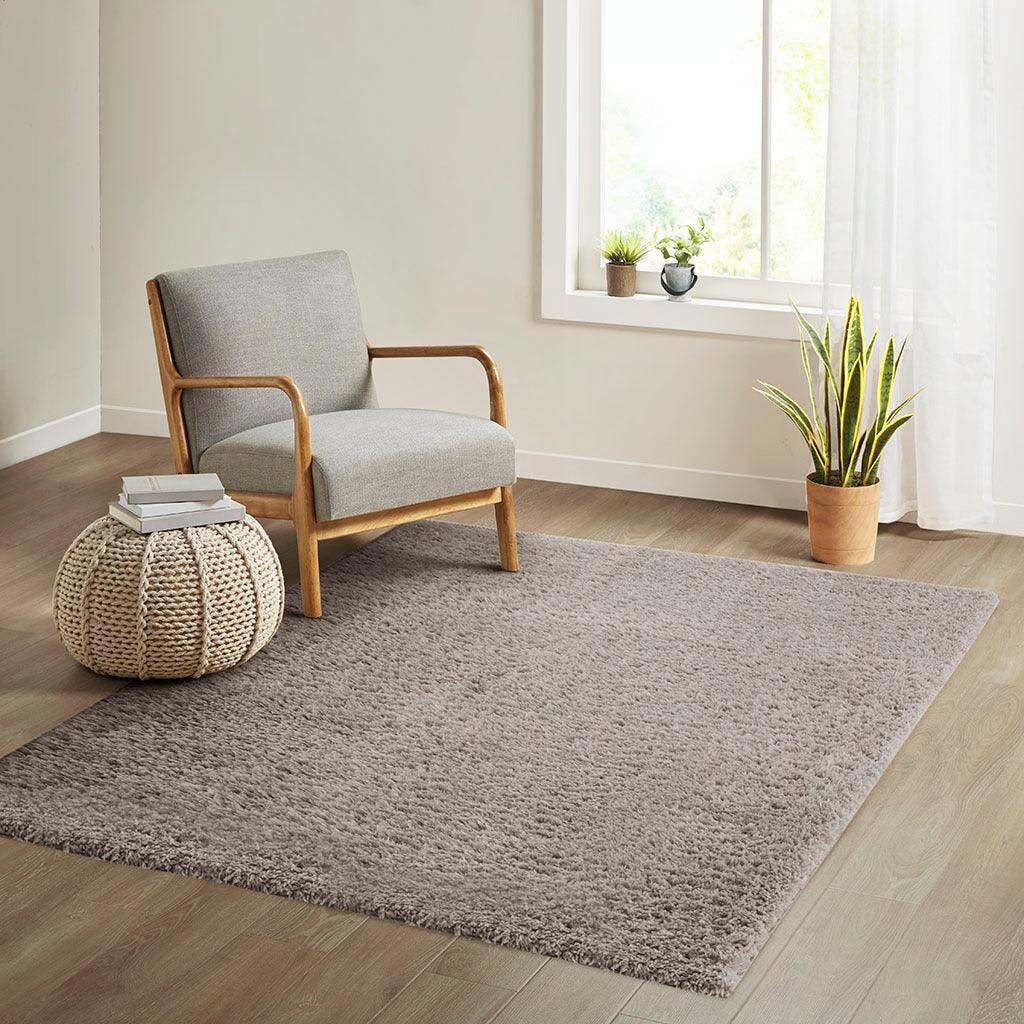 Olliix.com Indoor Rugs - Camdyn 6x9 Shag Area Rug Gray