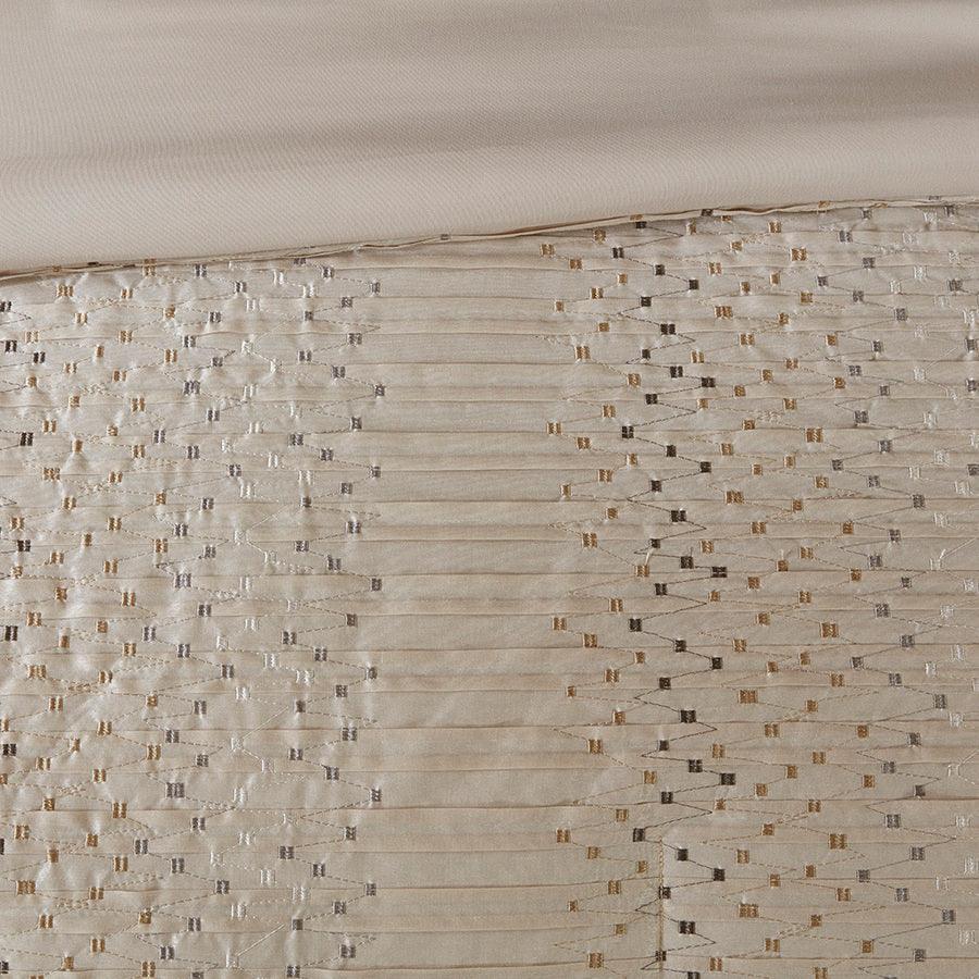 Olliix.com Comforters & Blankets - Camelia 8 Piece Embroidered Comforter Set Natural