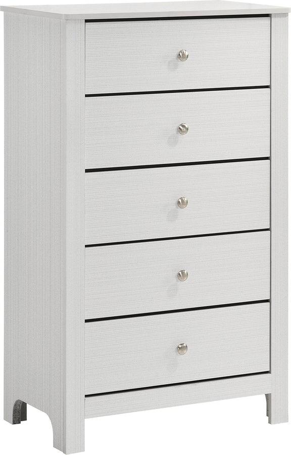 Elements Chest of Drawers - Camila 5-Drawer Chest In White