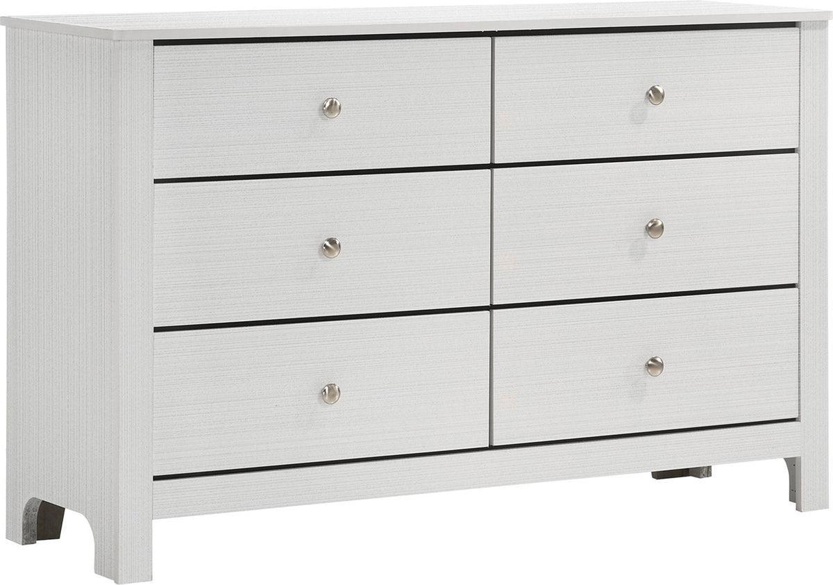 Elements Dressers - Camila 6-Drawer Dresser in White White