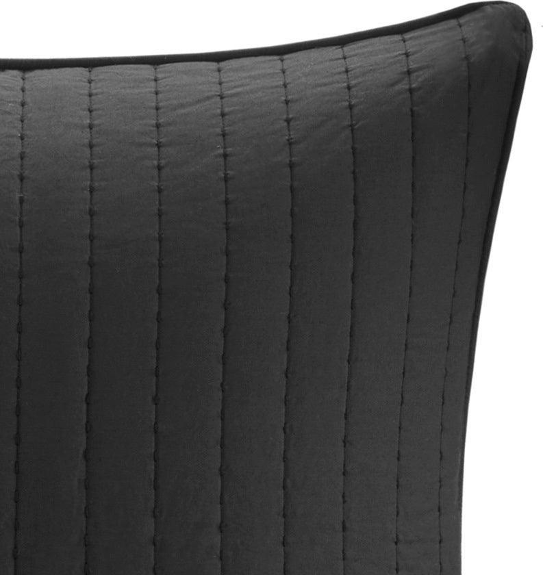 Olliix.com Pillowcases & Shams - Camila Cotton Quilted Euro Sham Black