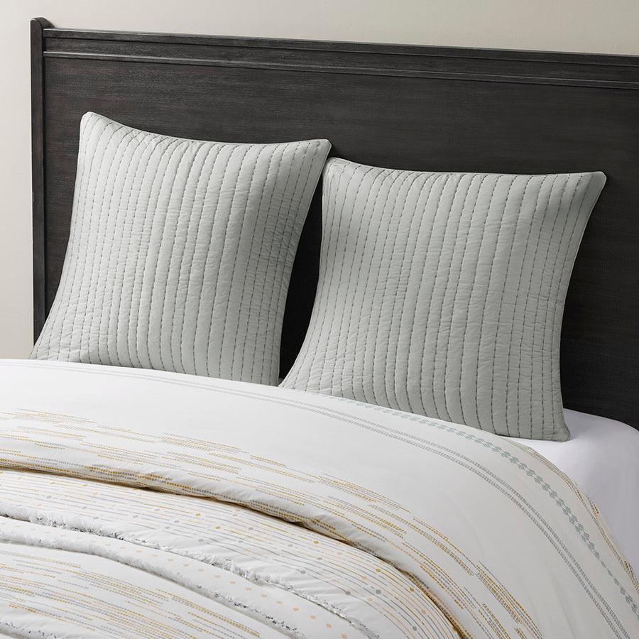 Olliix.com Pillowcases & Shams - Camila Cotton Quilted Euro Sham Gray