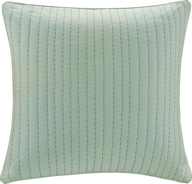 Olliix.com Pillowcases & Shams - Camila Cotton Quilted Euro Sham Seafoam