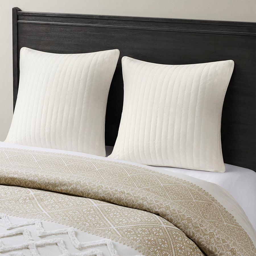 Olliix.com Pillowcases & Shams - Camila Cotton Quilted Euro Sham White