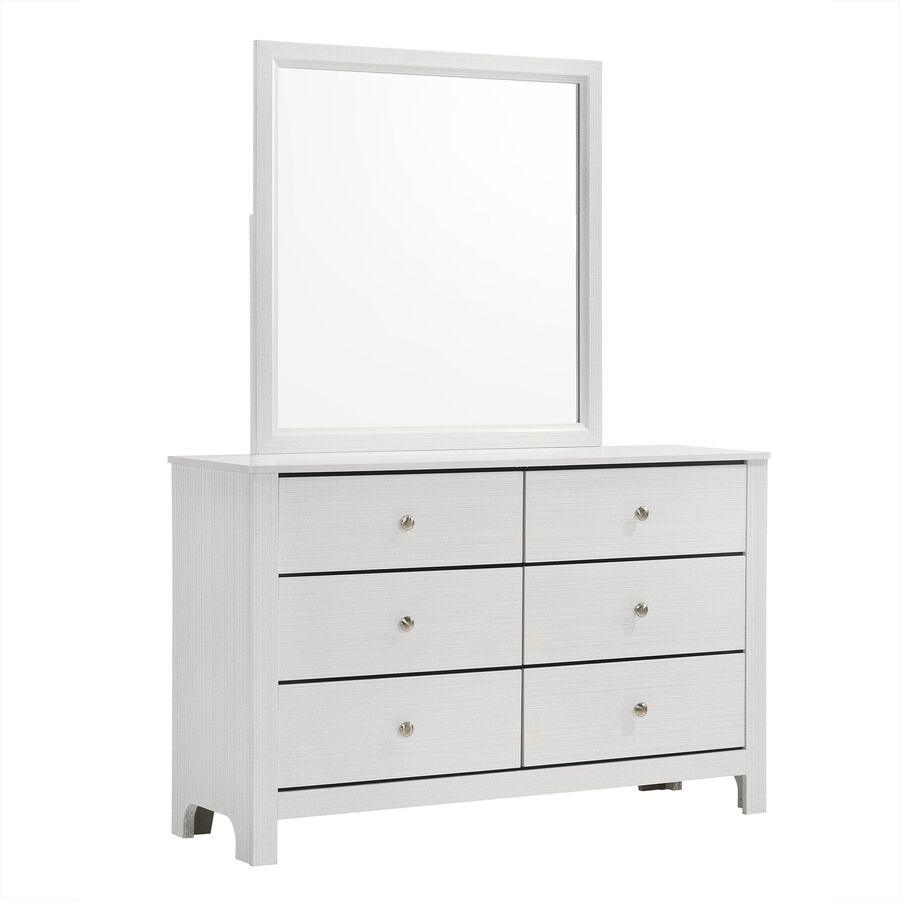 Elements Bedroom Sets - Camila Dresser & Mirror Set in White White